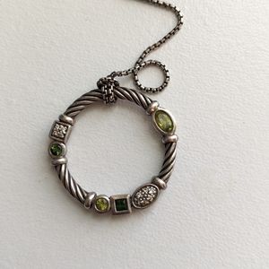 David Yurman Confetti Cable Necklace with Peridot, tourmaline and diamonds